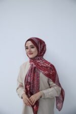 Ruby Muse Desen Şal – Bordo