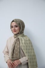 Vakko Desen Jakar Şal – Monogram Serisi Vizon - Görsel 2