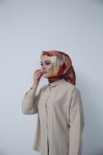 Coral Tempo Desenli Eşarp - Görsel 3