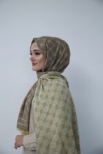 Vakko Desen Jakar Şal – Monogram Serisi Vizon - Görsel 3