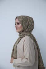 Vakko Desen Jakar Şal – Monogram Serisi Vizon - Görsel 4