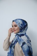 Sky Blossom Şal – Mavi Ton - Görsel 5