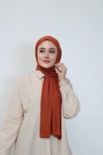 Penye Şal - Kiremit - Görsel 5