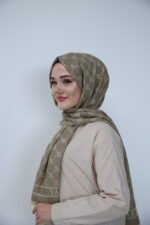 Vakko Desen Jakar Şal – Monogram Serisi Vizon - Görsel 5